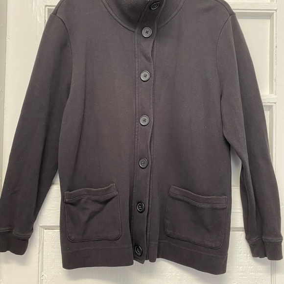 Basic Editions Women’s XL Knit Ribbed Cardigan Sweater  Button up Black - Picture 4 of 7